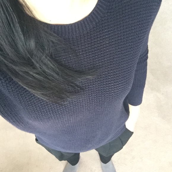 MUJI | Dark Blue Cotton Sweater - Picture 3 of 4